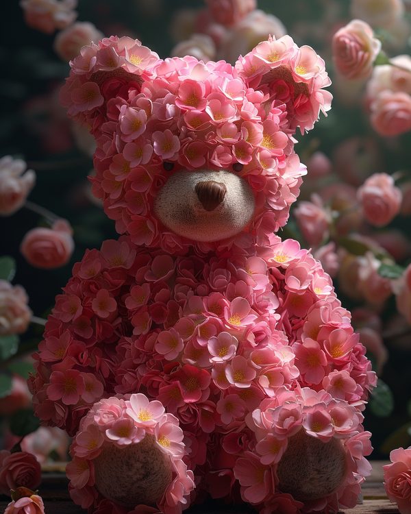 Ours en rose : cadeau éternel d'amour et décoration